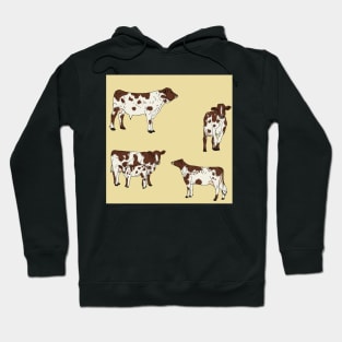 Ayrshire Cows Pattern Yellow Hoodie